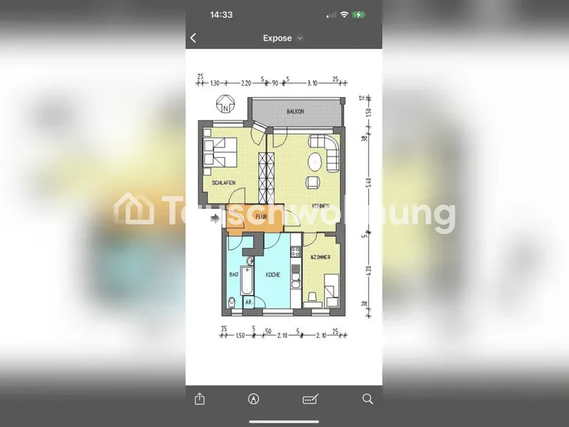 Tauschwohnung: Tausche 2,5 Wohnung gegen min. 4 ZimmerWohnung — photo 1